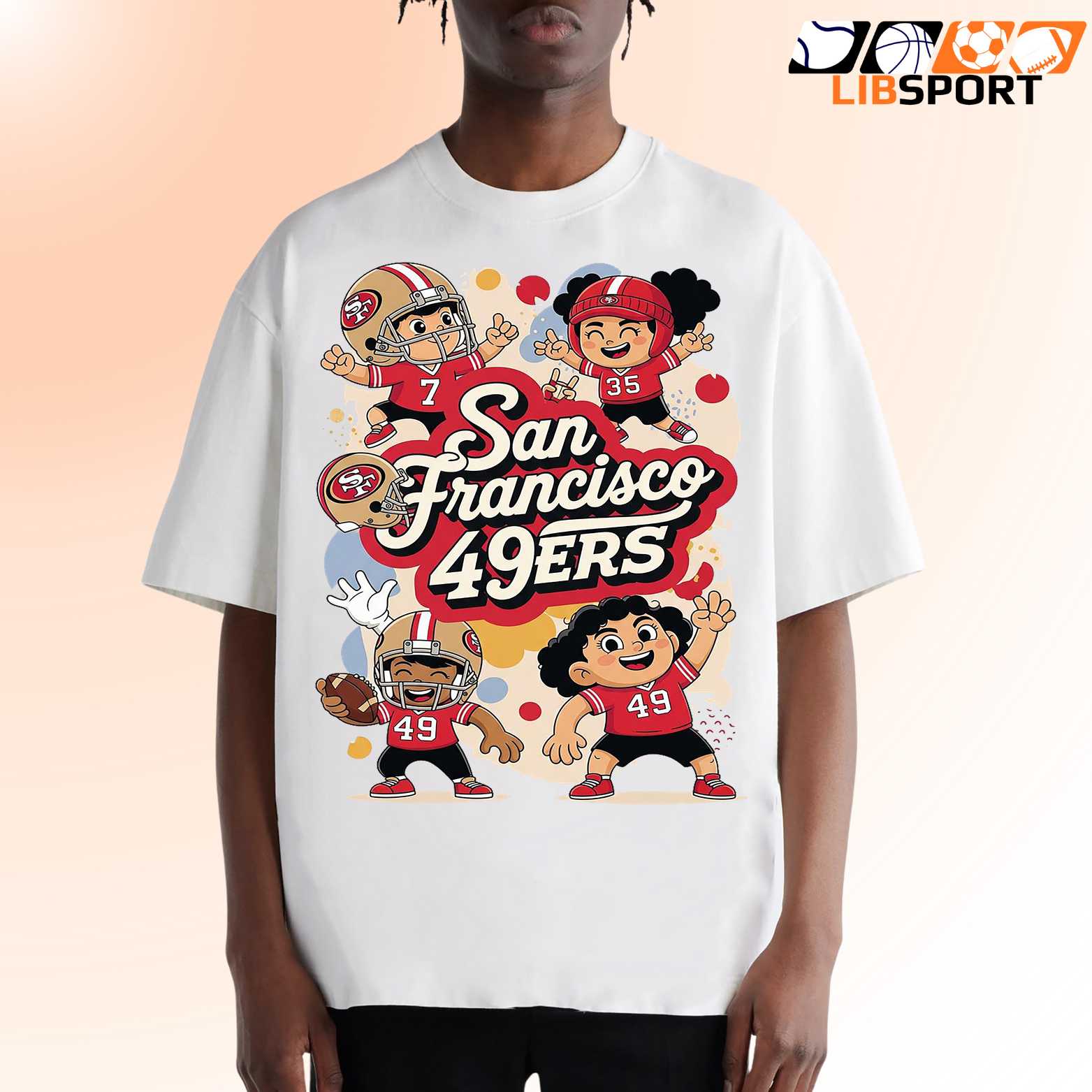 Playful San Francisco 49ers T-Shirt, Cartoon Nfl Fan Shirt, Fun Game Day Football Tee